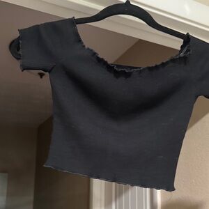 Reformation Black Crop Top
